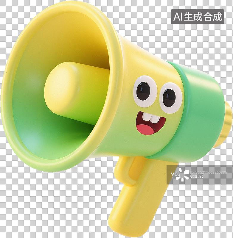 【AI数字艺术】3D喇叭声音图标图片素材