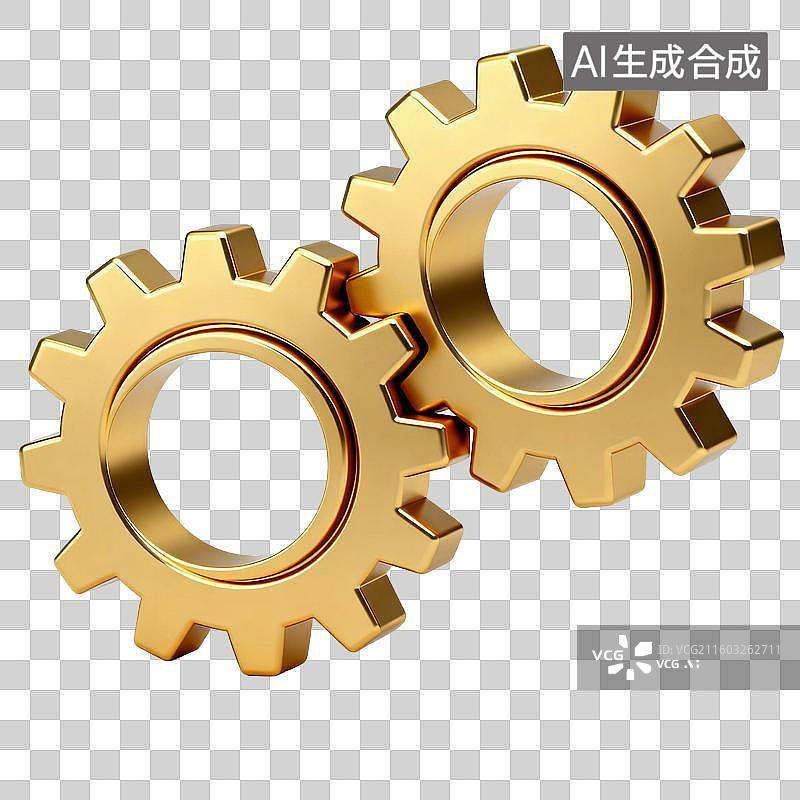 【AI数字艺术】金色齿轮图片素材