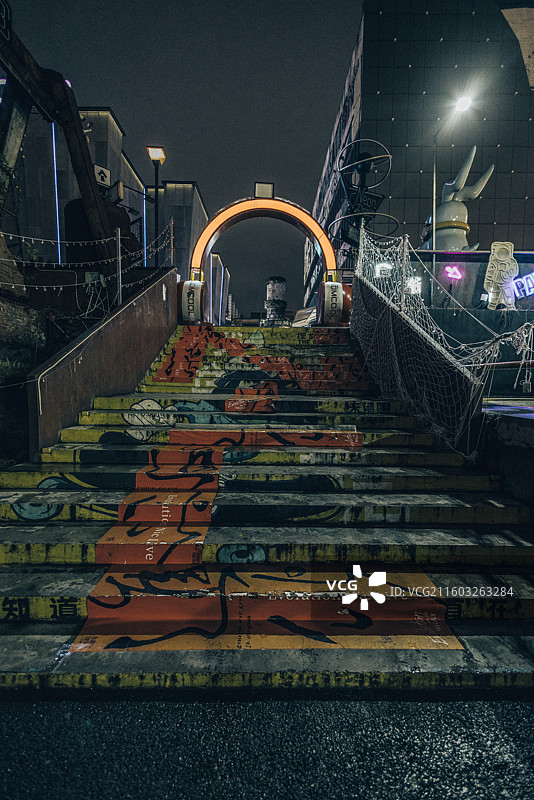 仓酷文创园夜景图片素材