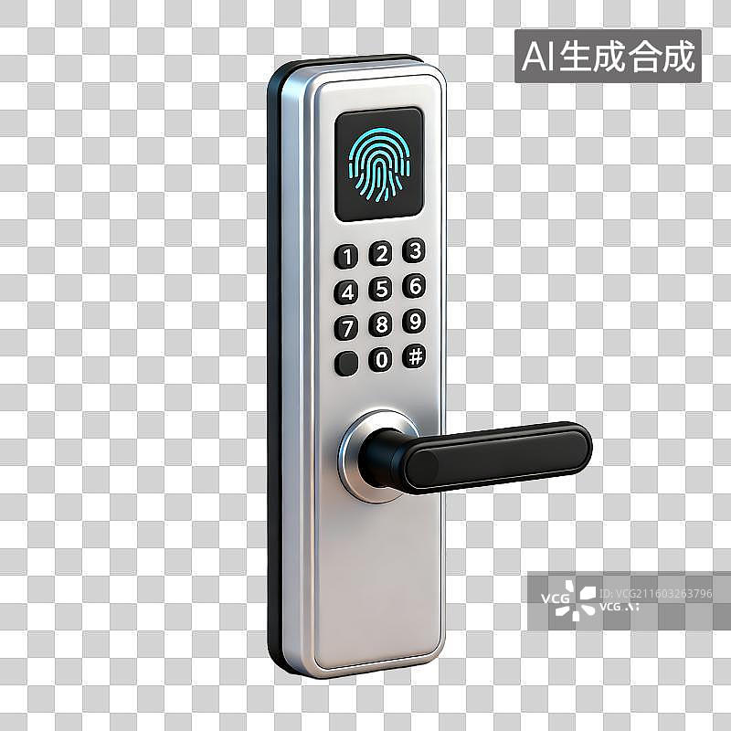【AI数字艺术】智能指纹密码门锁图片素材