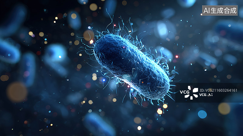 【AI数字艺术】显微视角下的细菌细胞图片素材