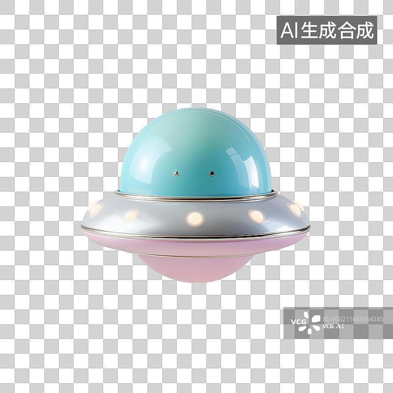 【AI数字艺术】黏土风格UFO 3D图标图片素材