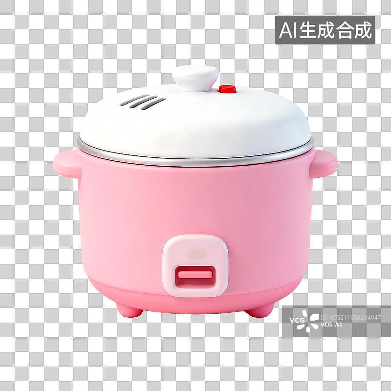 【AI数字艺术】粉色小型电饭锅用于日常烹饪图片素材
