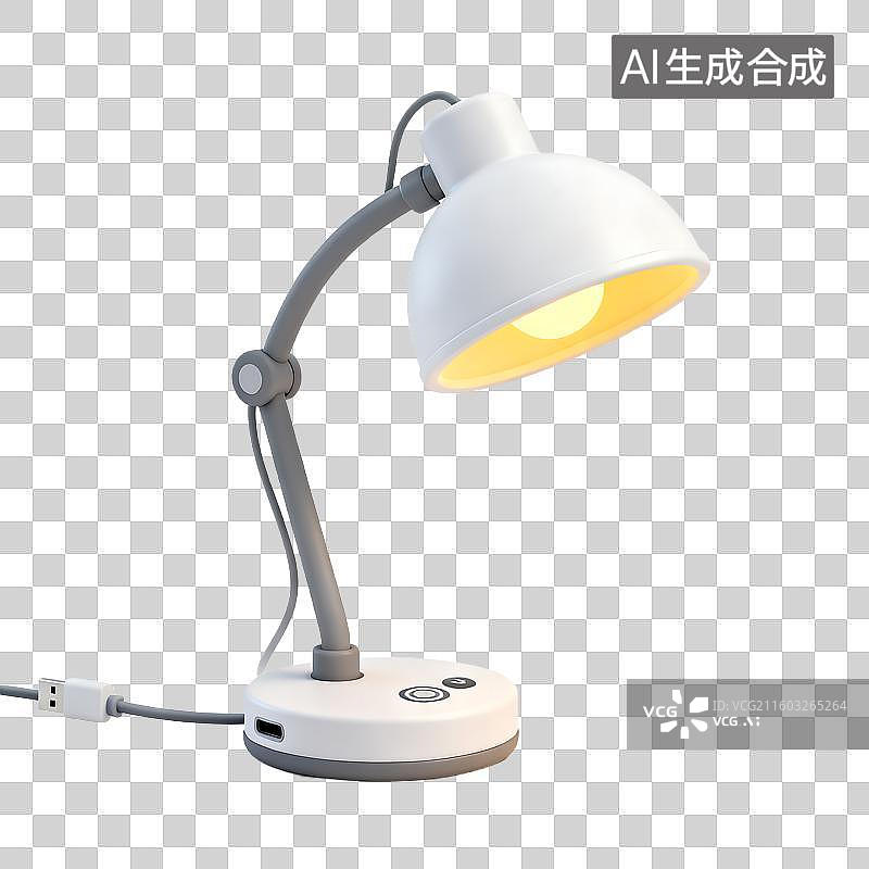 【AI数字艺术】可调节白色简约台灯图片素材