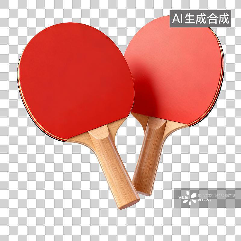 【AI数字艺术】两个红色乒乓球拍图片素材