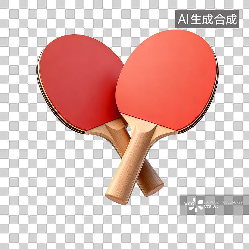 【AI数字艺术】两个红色乒乓球拍图片素材