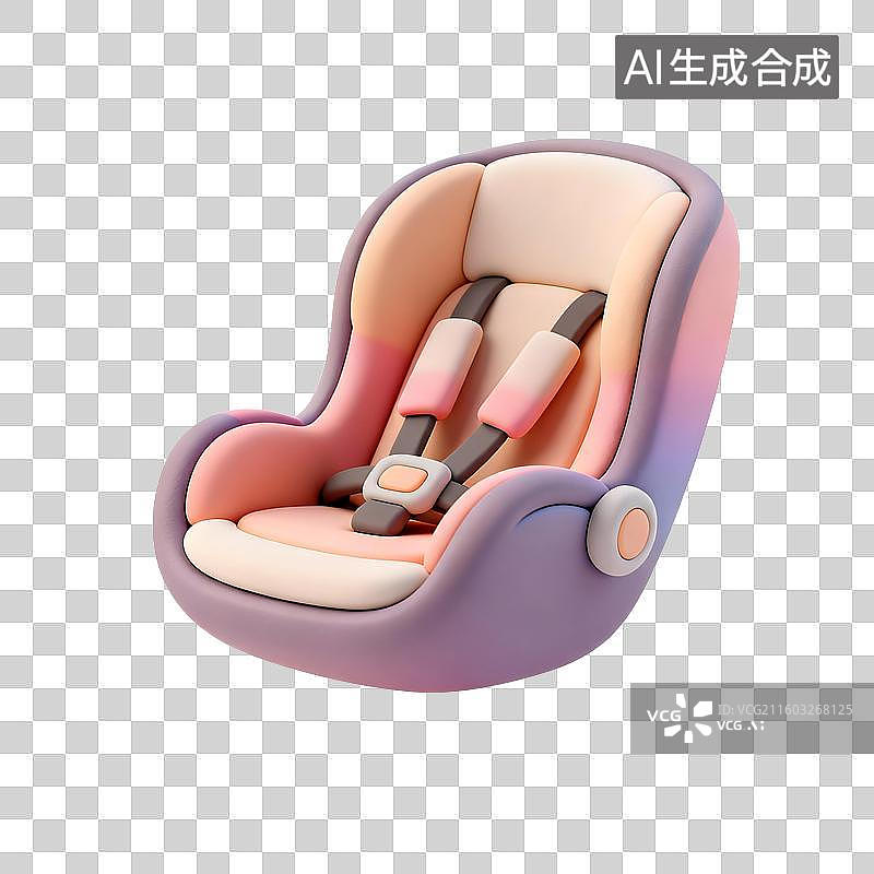 【AI数字艺术】3D儿童汽车安全座椅，舒适且安全图片素材