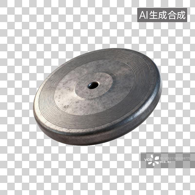 【AI数字艺术】带有圆形纹路的金属铁饼图片素材