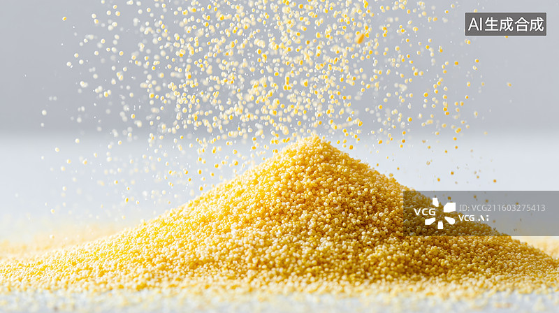 【AI数字艺术】黄色颗粒堆叠飞散图片素材