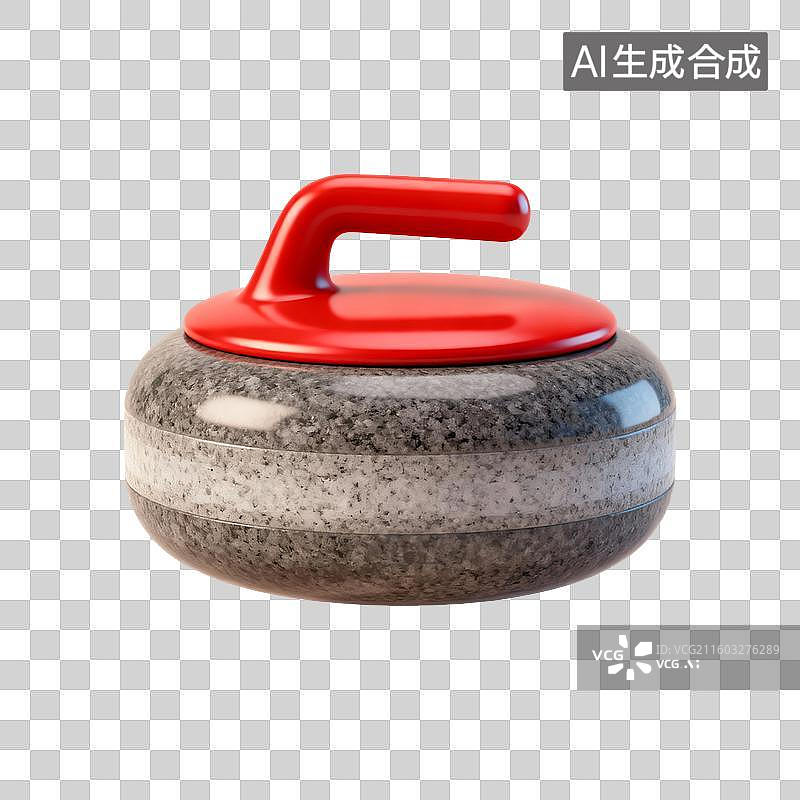 【AI数字艺术】3D渲染，冰壶，冰上运动，冬运会，免抠元素图片素材