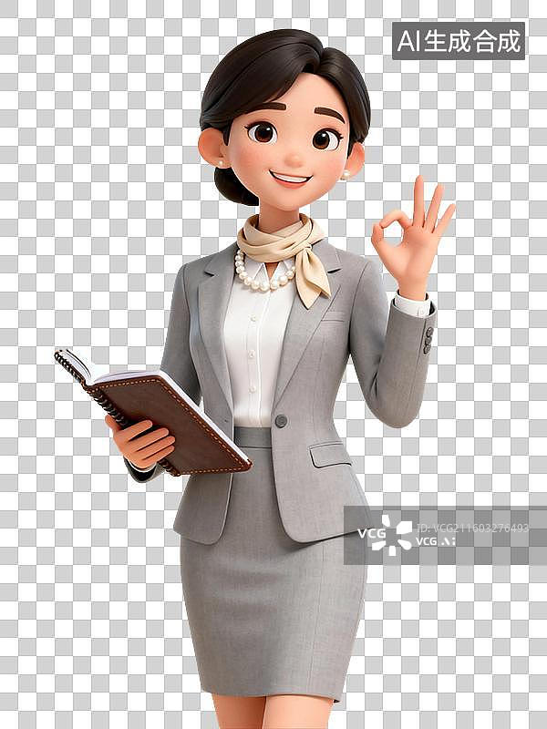 【AI数字艺术】3D渲染卡通人物，老师，教师，工作，职业，劳动节，免抠元素图片素材