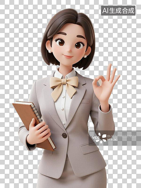 【AI数字艺术】3D渲染卡通人物，老师，教师，工作，职业，劳动节，免抠元素图片素材