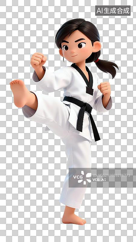 【AI数字艺术】女子跆拳道三维图形图片素材