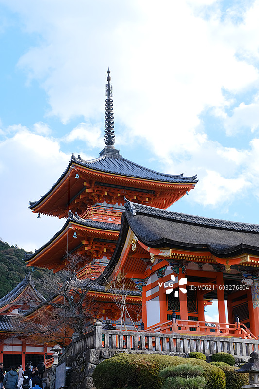 红叶季的日本京都清水寺图片素材