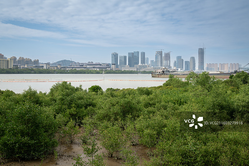 中国澳门路环岛，荔枝碗村，荔枝碗船厂片区（由旧船厂改造而成的文化旅游景点）图片素材