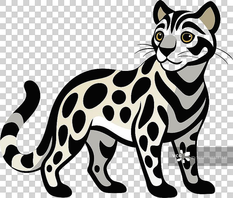 云豹走动，可爱图片素材