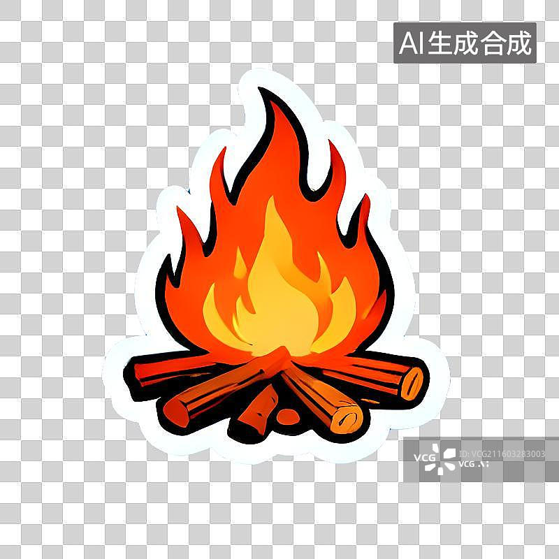 【AI数字艺术】露营卡通插画，露营手绘插画元素图片素材