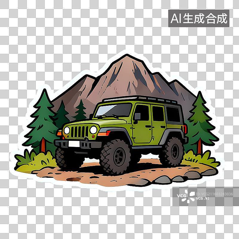 【AI数字艺术】露营卡通插画，露营手绘插画元素图片素材