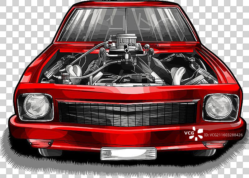 带有灰色条纹的红色赛车图片素材