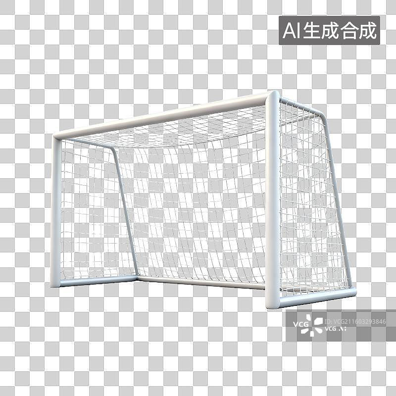 【AI数字艺术】白色背景下的足球球门图片素材
