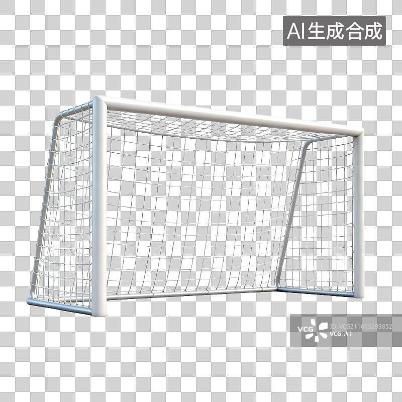 【AI数字艺术】白色背景下的足球球门图片素材