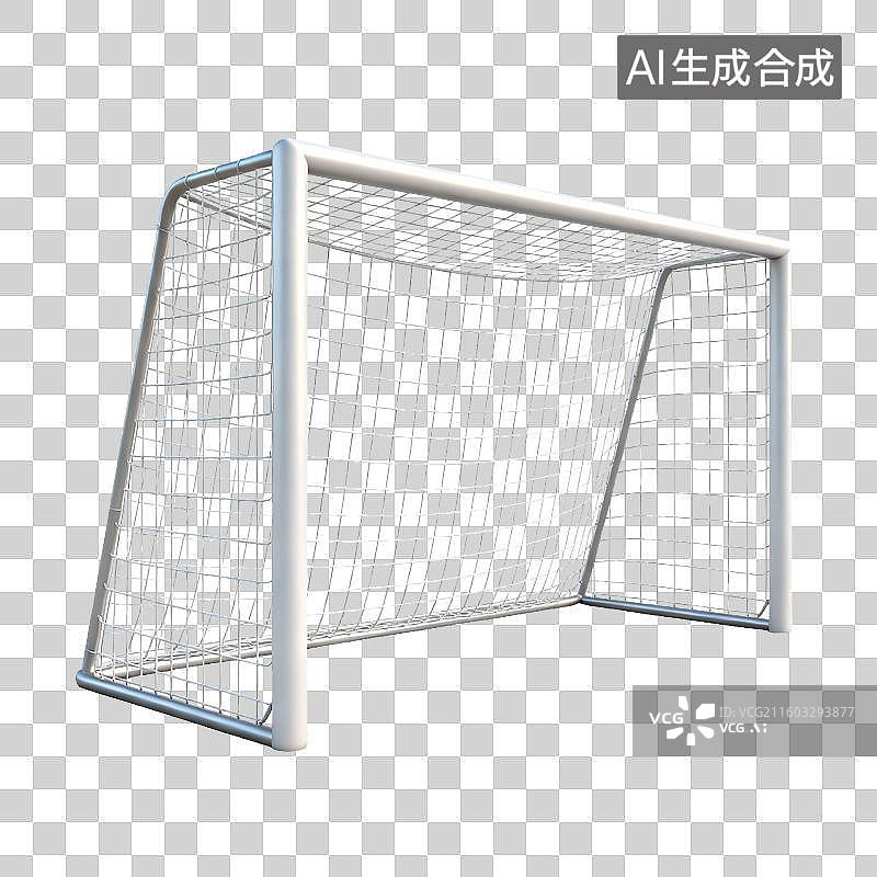 【AI数字艺术】白色背景下的足球球门图片素材
