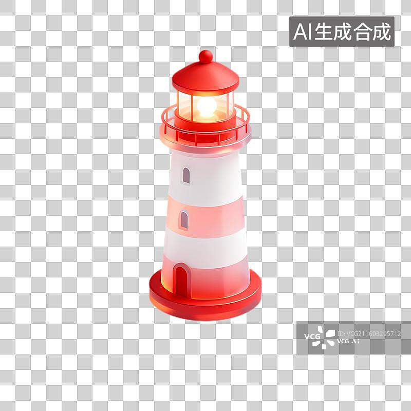 【AI数字艺术】色彩鲜艳的小型灯塔图片素材