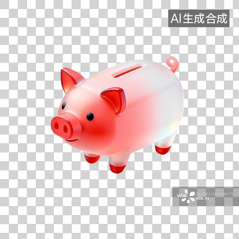 【AI数字艺术】可爱粉色储蓄小猪存钱罐图片素材