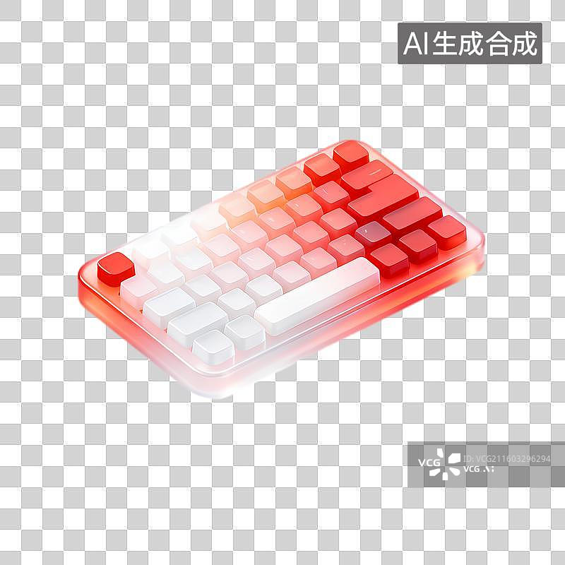 【AI数字艺术】渐变色彩的紧凑型机械键盘图片素材