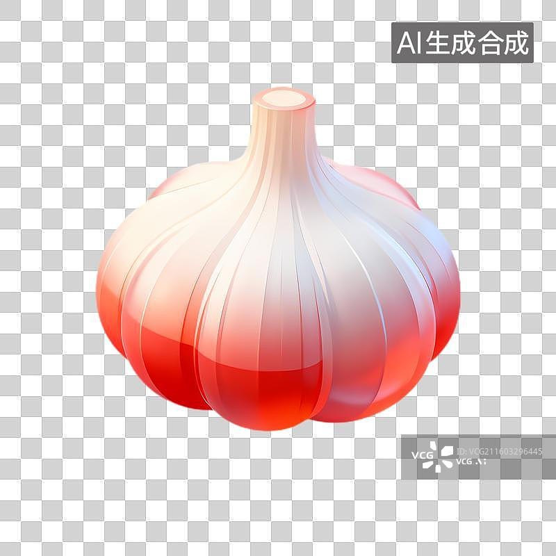 【AI数字艺术】一颗色彩鲜艳的大蒜特写图图片素材