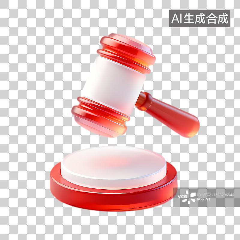 【AI数字艺术】代表法律裁决的红白法槌图片素材