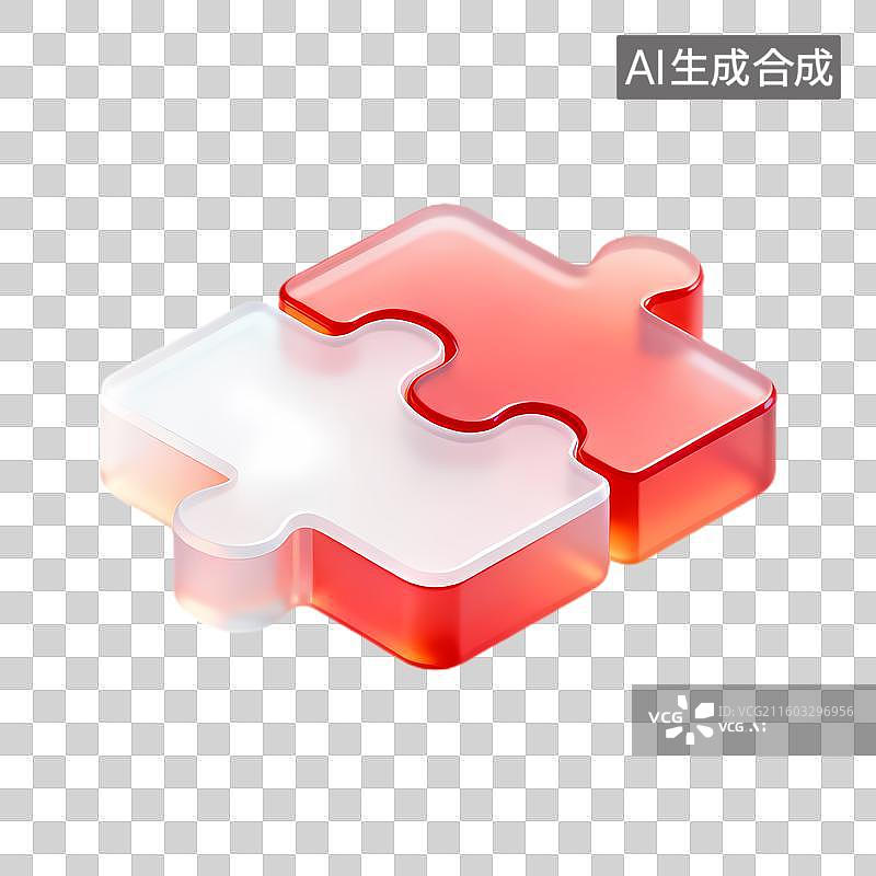 【AI数字艺术】两块拼接的拼图图片素材