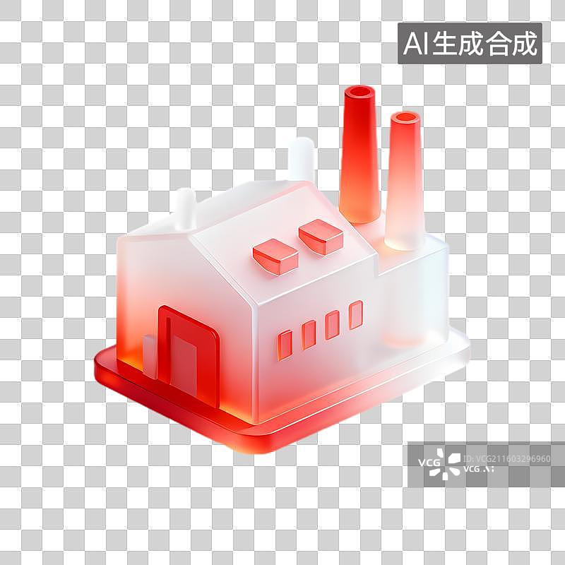 【AI数字艺术】三维渲染的工业工厂建筑图片素材