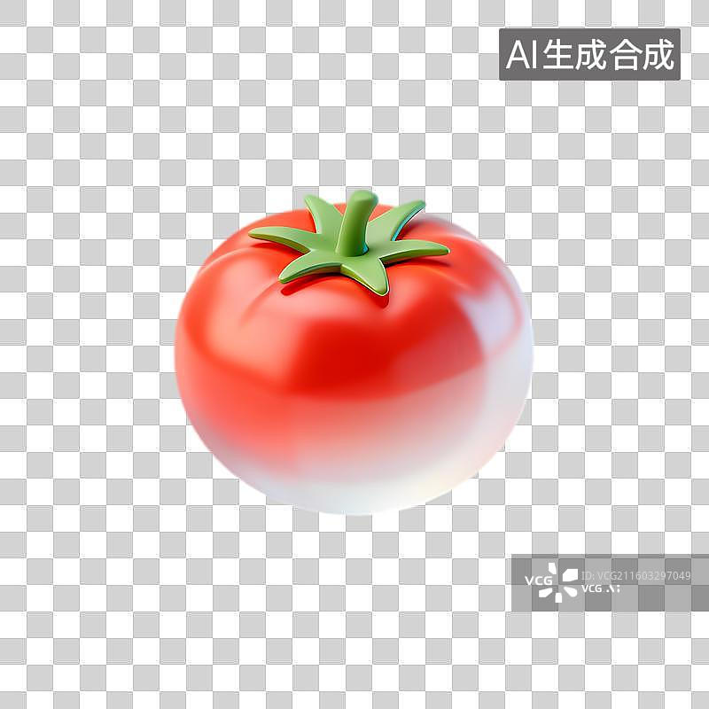 【AI数字艺术】3D渲染红色番茄形象图片素材