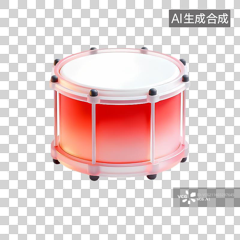 【AI数字艺术】一个色彩鲜艳的红色白色鼓图片素材