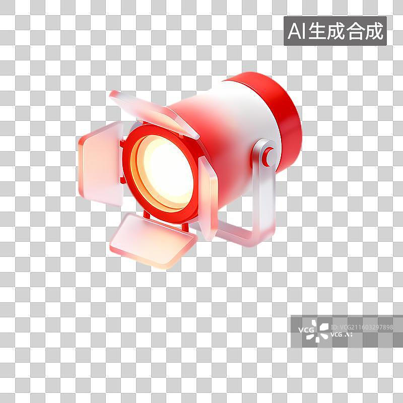 【AI数字艺术】红白相间的演播室聚光灯图片素材
