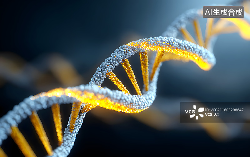 【AI数字艺术】遗传基因DNA模型图图片素材