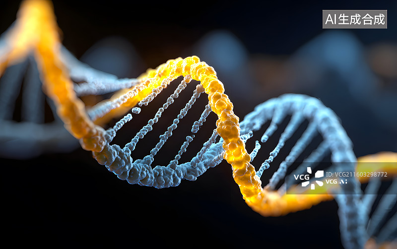 【AI数字艺术】遗传基因DNA模型图图片素材