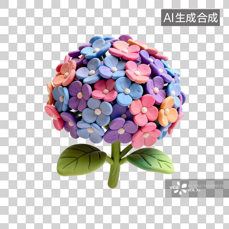 【AI数字艺术】色彩缤纷的绣球花手工花束图片素材