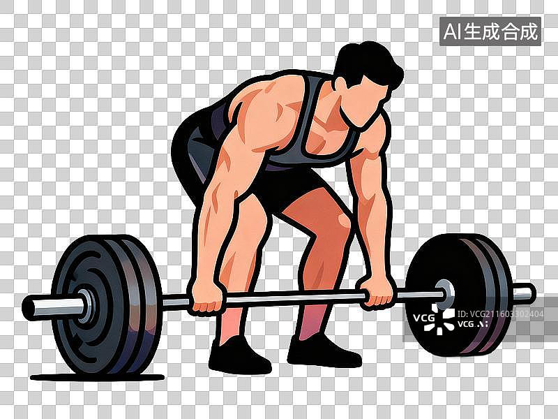 【AI数字艺术】男子进行杠铃硬拉训练图片素材