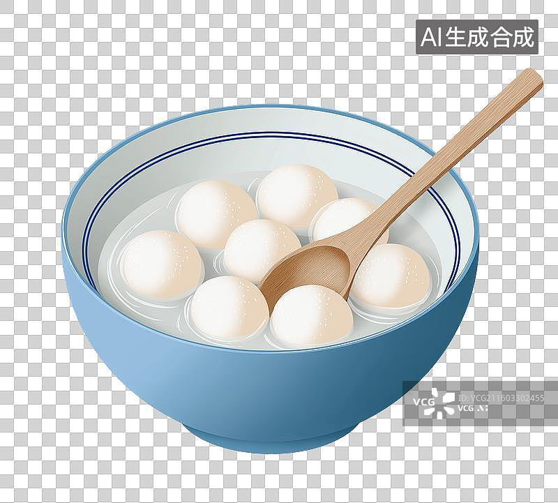 【AI数字艺术】青瓷碗中盛放的汤圆图片素材