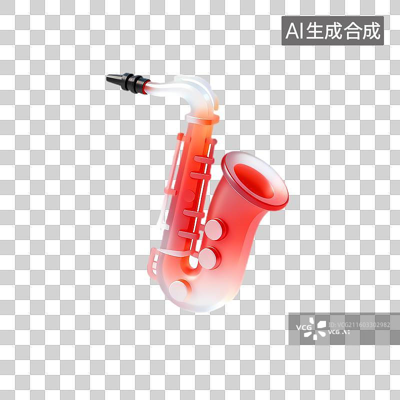 【AI数字艺术】红色的萨克斯风乐器图片素材
