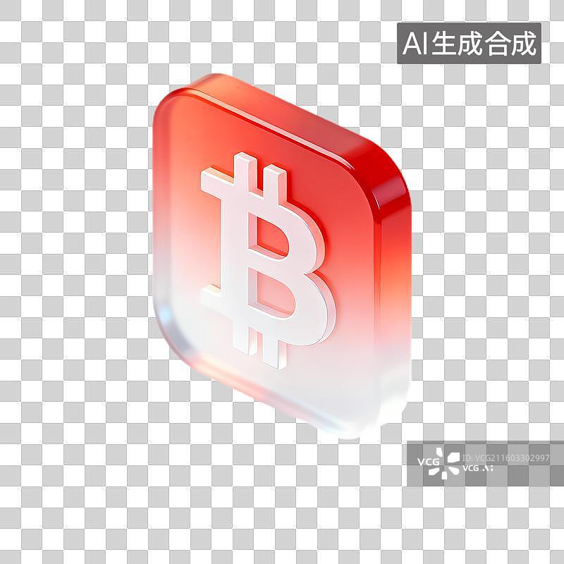 【AI数字艺术】比特币3D图标展示加密货币图片素材
