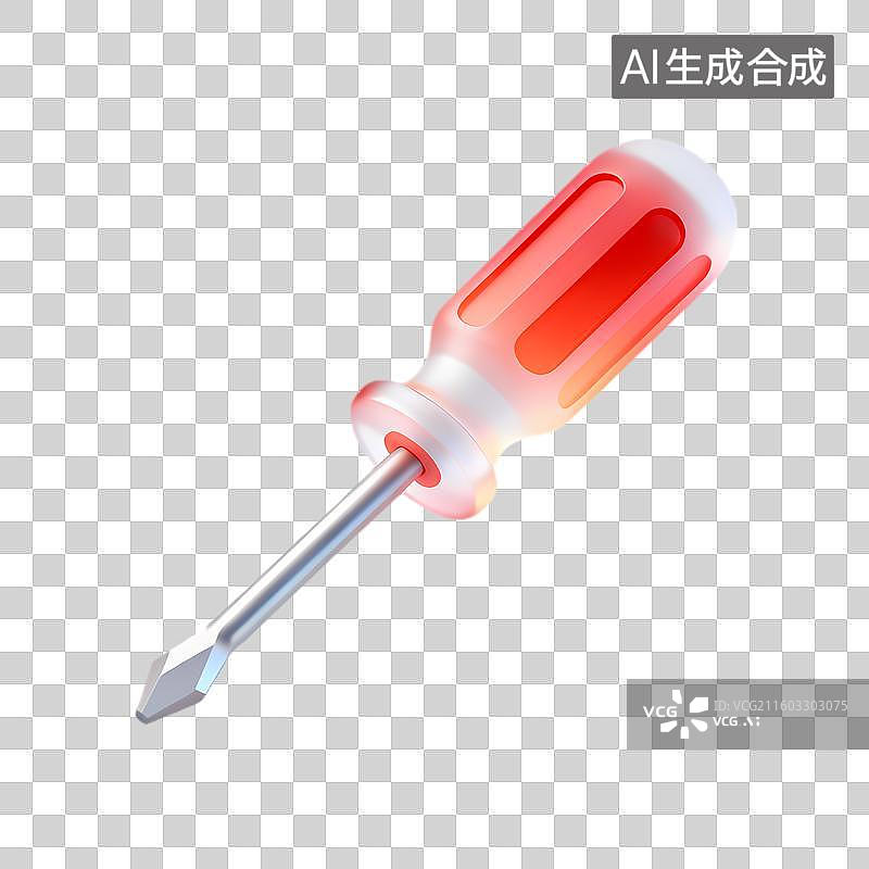 【AI数字艺术】红色白色平头螺丝刀工具图图片素材