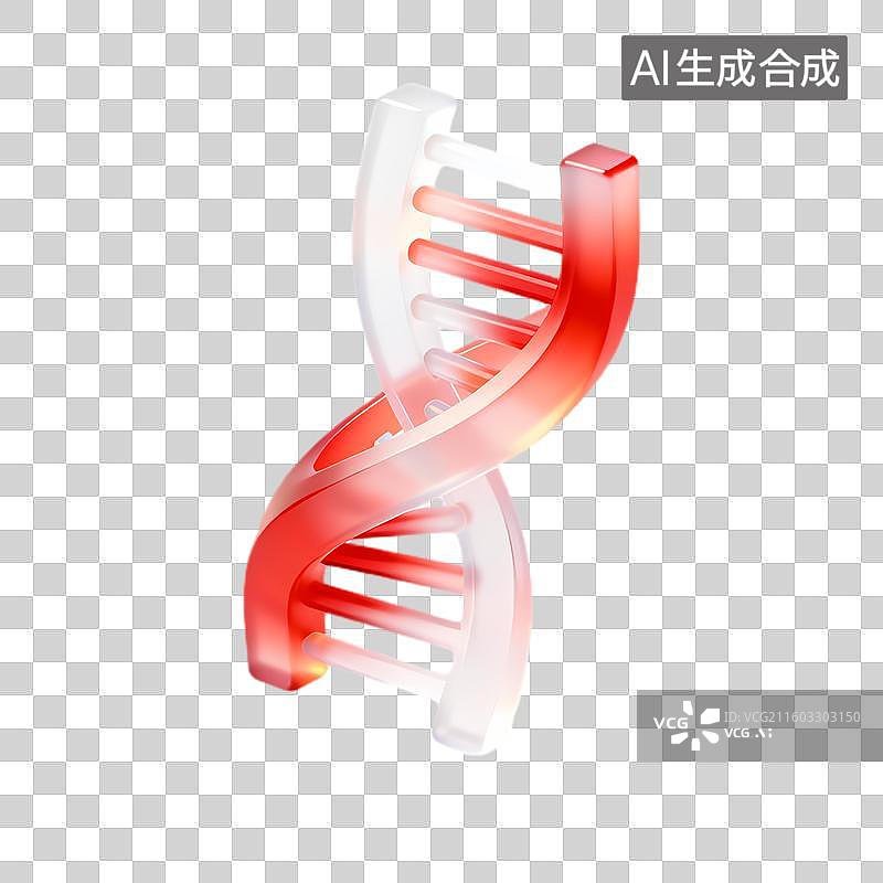 【AI数字艺术】DNA双螺旋结构的3D渲染图图片素材