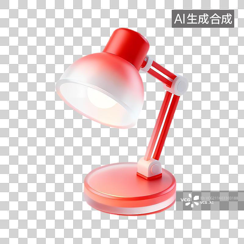 【AI数字艺术】红色可调式台灯图片素材