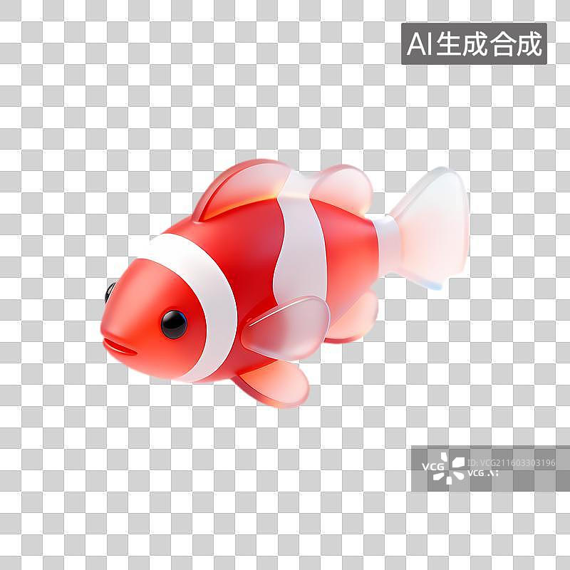 【AI数字艺术】一条可爱的卡通小丑鱼图片素材