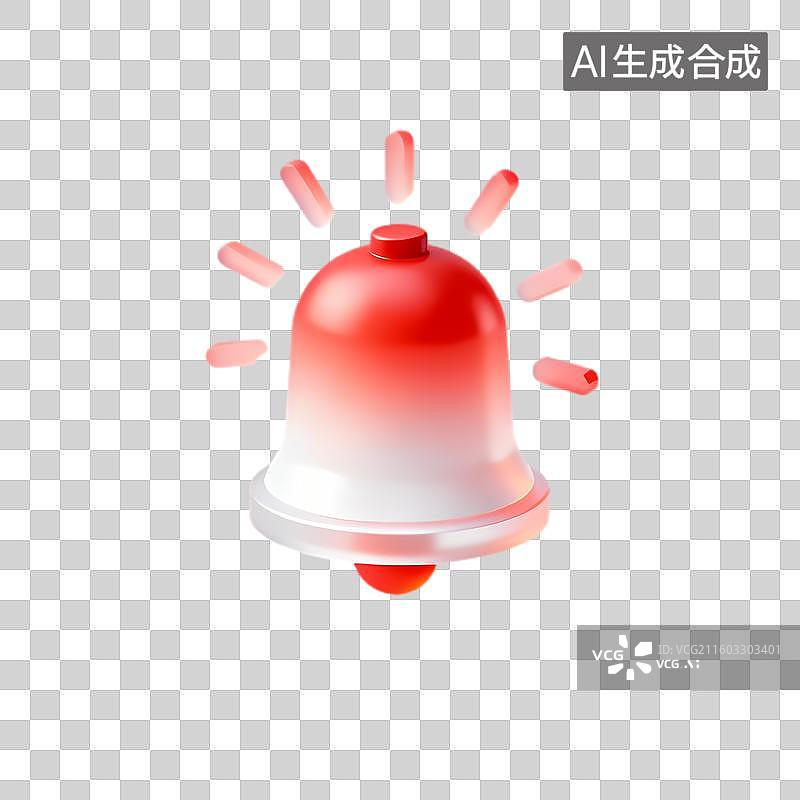 【AI数字艺术】红色警示铃铛图标图片素材