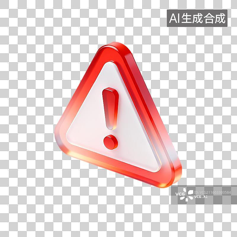 【AI数字艺术】红色三角警示标志图片素材