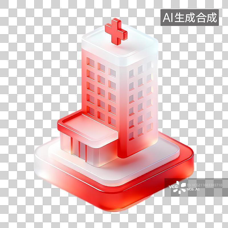 【AI数字艺术】等距视角的现代医院建筑图图片素材